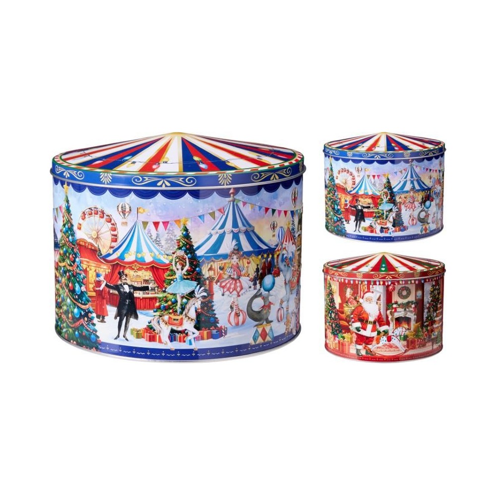 SCATOLA LATTA NATALE 2 COLORI H.16XD.20